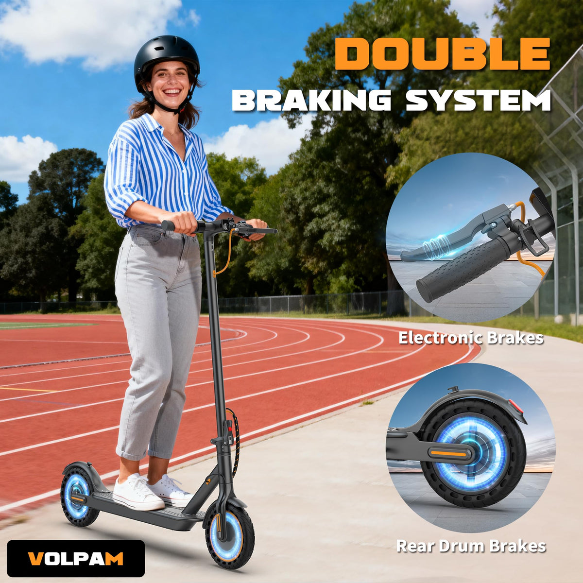 VOLPAM Electric Scooter, 350W/500W Motor, 21/28/40 Miles Long Range