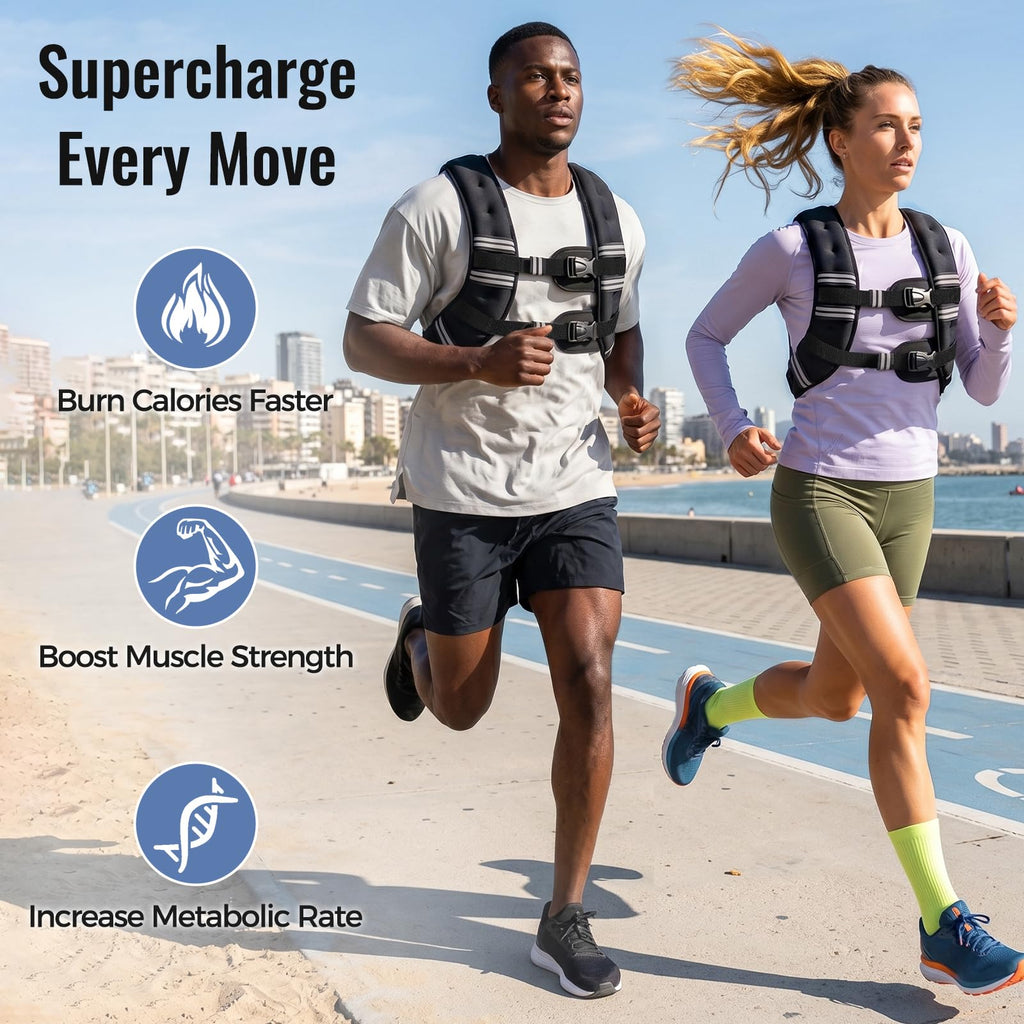 Zeerun Weighted Vest, 6/8/10/12/15/18/20/24/30LB for Men Women