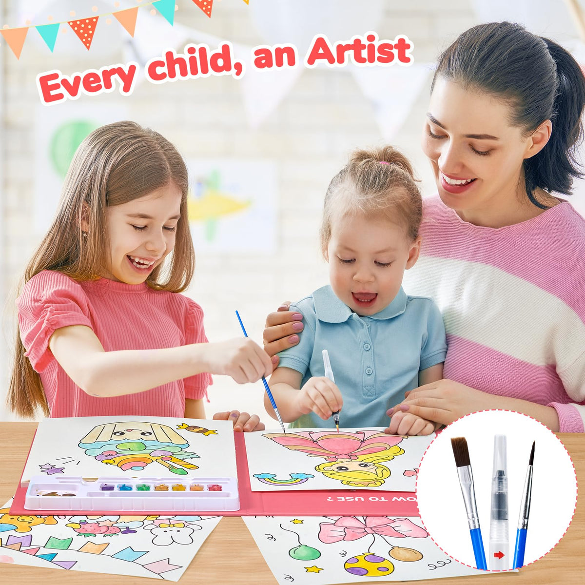 JoyCat Paint with Water Coloring Books for Toddlers (Magical Pony)