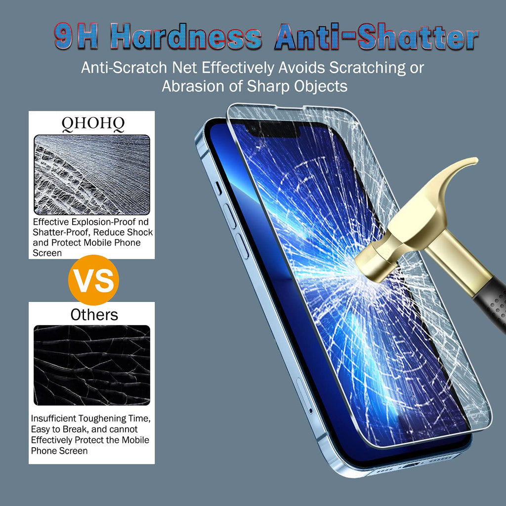 QHOHQ for iPhone 18 Pro Screen Protector, 9H+ Tempered Glass, 3+3 Pack