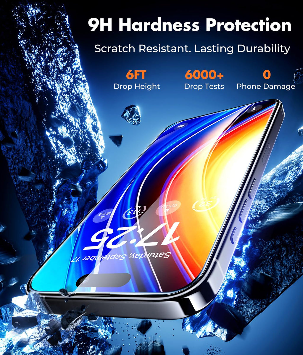 UNBREAKcable 2-Pack Screen Protector for iPhone 17 Pro Tempered Glass