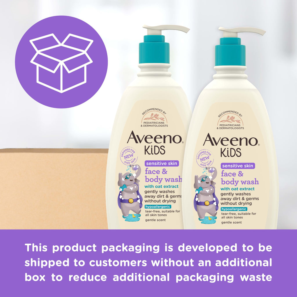 Aveeno Kids Face & Body Wash, Sensitive Skin, 18 fl. oz