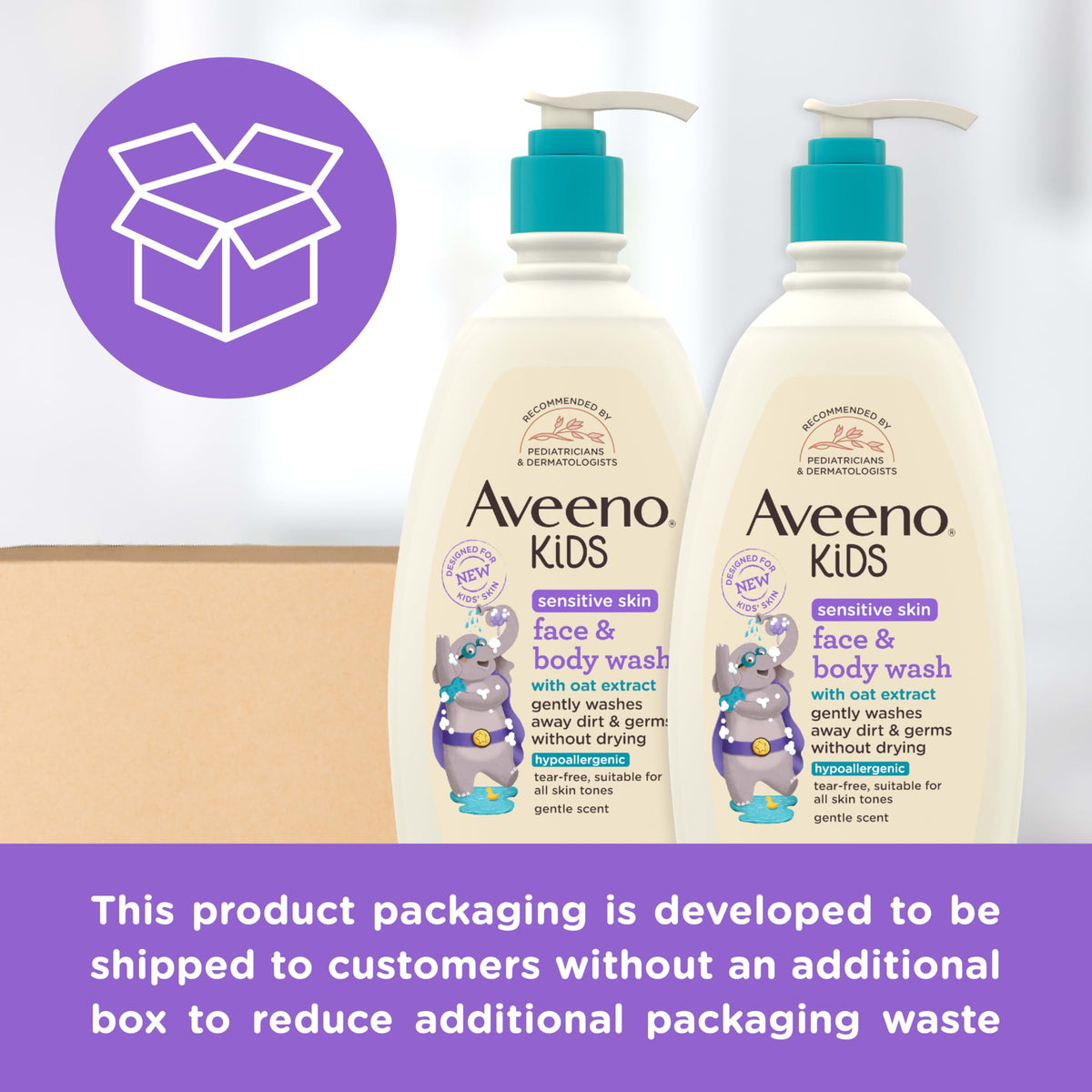 Aveeno Kids Face & Body Wash, Sensitive Skin, 18 fl. oz