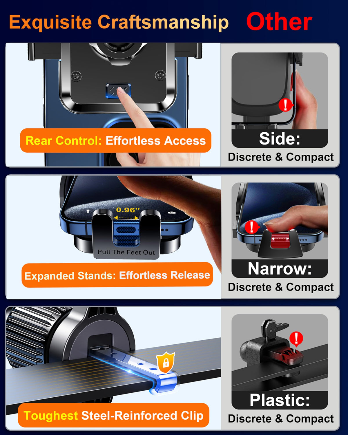 Qifutan Phone Holders for Your Car with Military-Grade Suction Phone Stand for Car [Super Stable] Automobile Car Mount for iPhone Universal Car Dashboard Windshield Mount Fit iPhone Smartphones