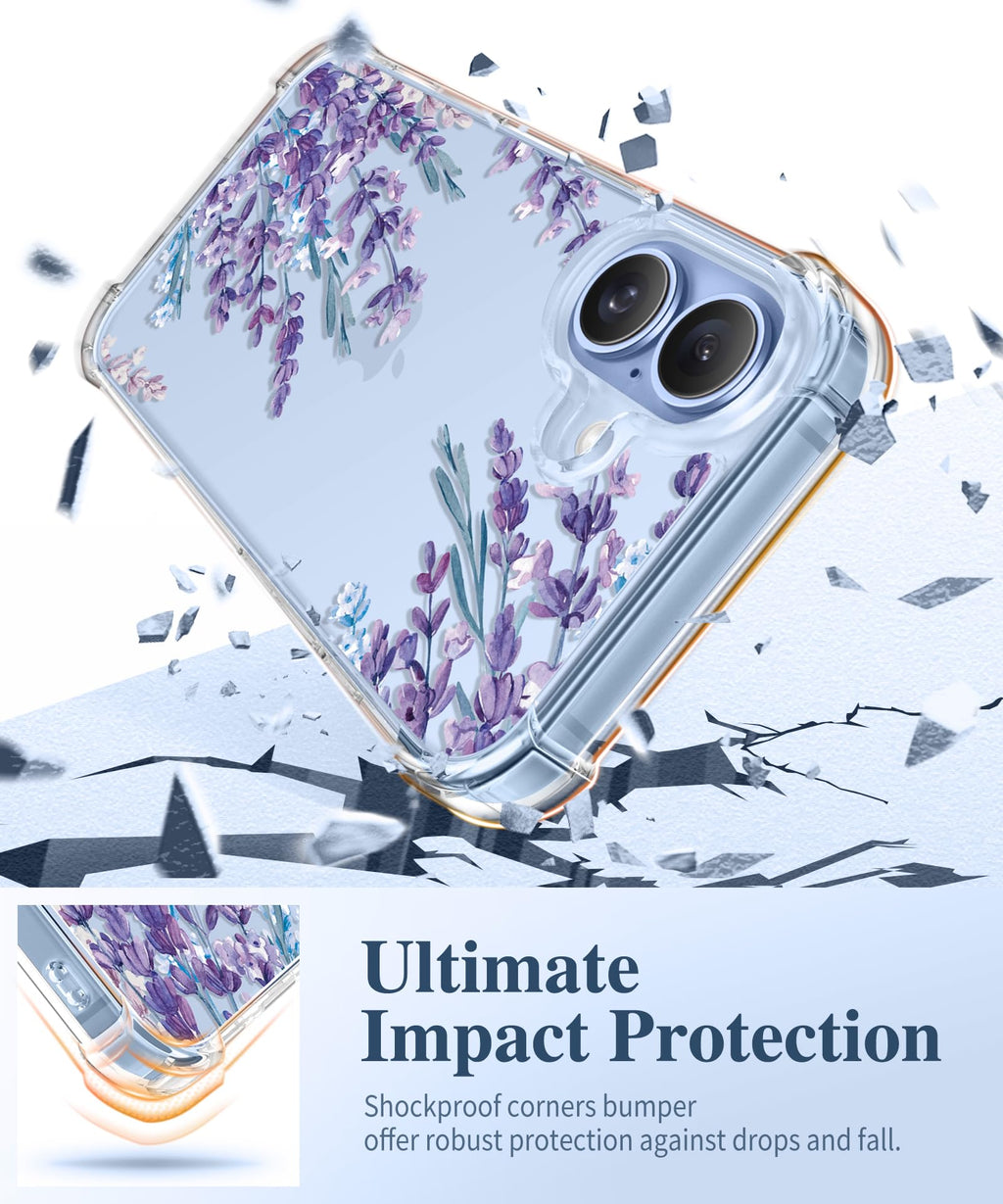 GVIEWIN for iPhone 18 Pro Max Case/17 Pro Max Case Floral Clear Slim Women