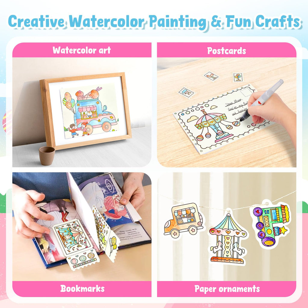 JoyCat Paint with Water Coloring Books for Toddlers (Magical Pony)