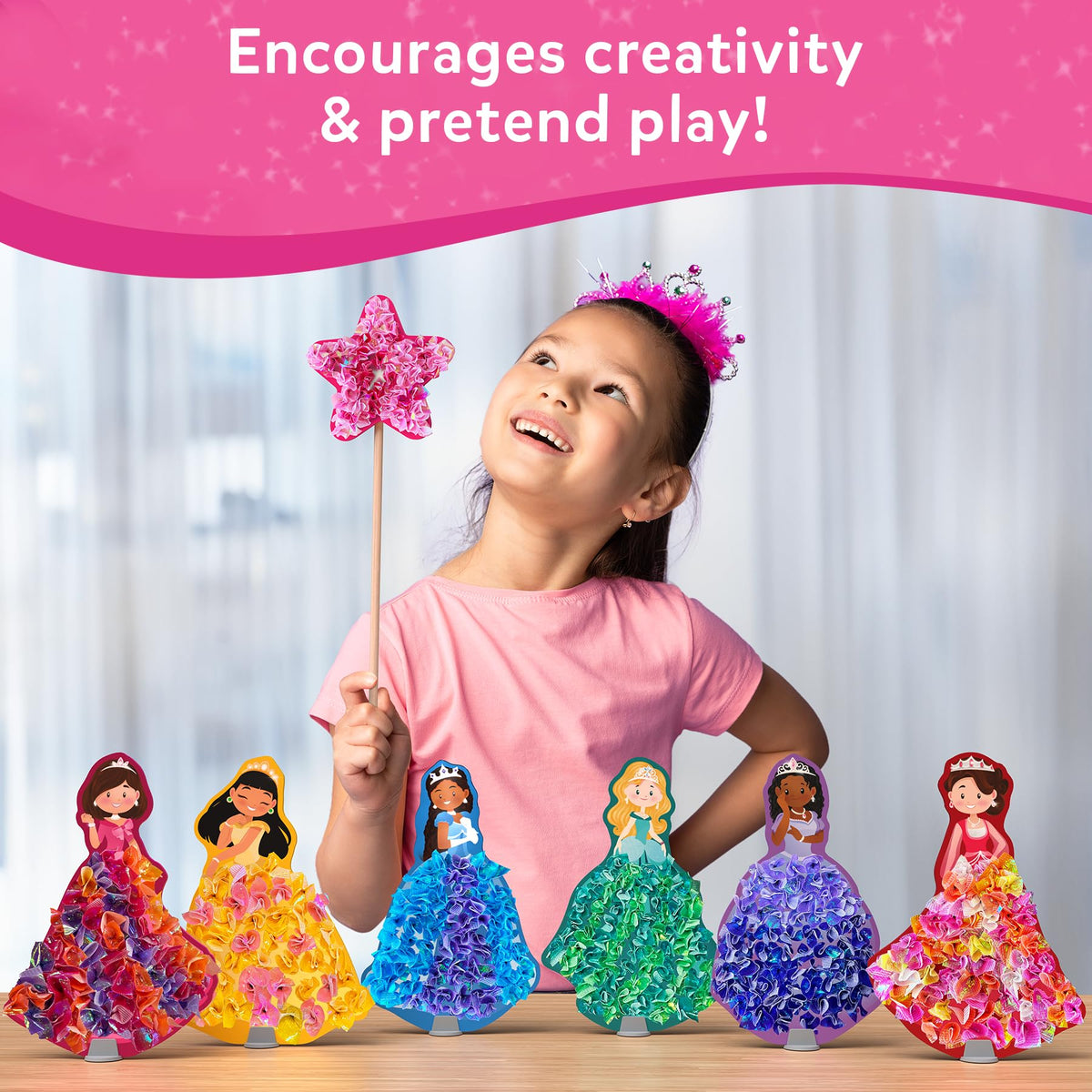 Skillmatics Poke-in Art – Disney Princesses, Wood Craft Kit, Gift for Kids