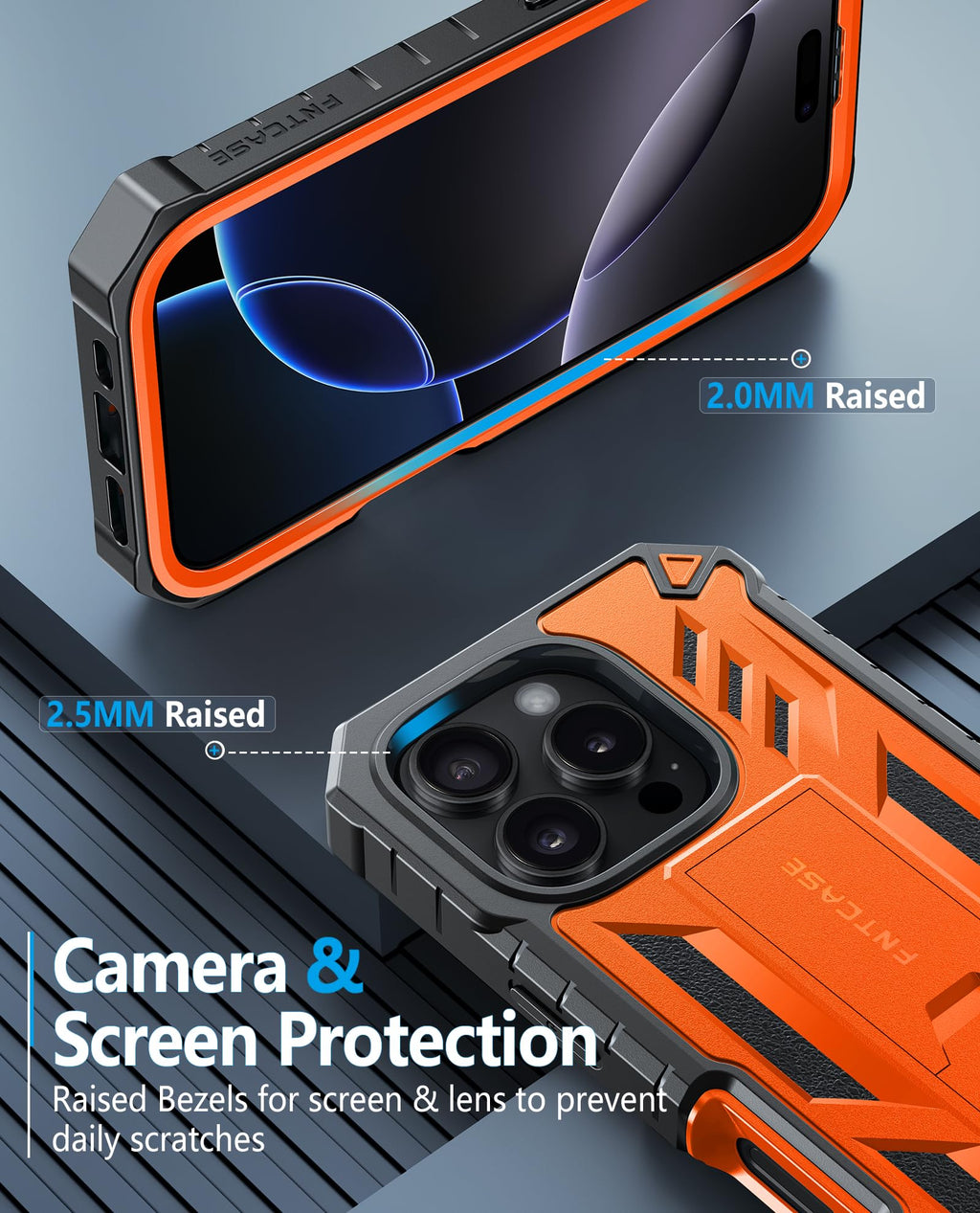 FNTCASE for iPhone 16 Case, with Belt Clip, with Built-in Screen Protector
