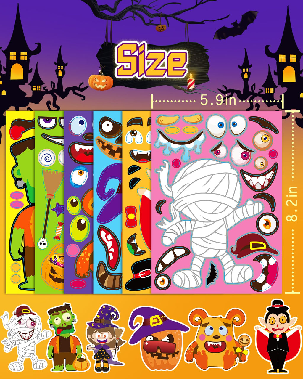 24 Pcs Make Your Own Axolotl Sticker, Party Favors Face Stickers for Kids