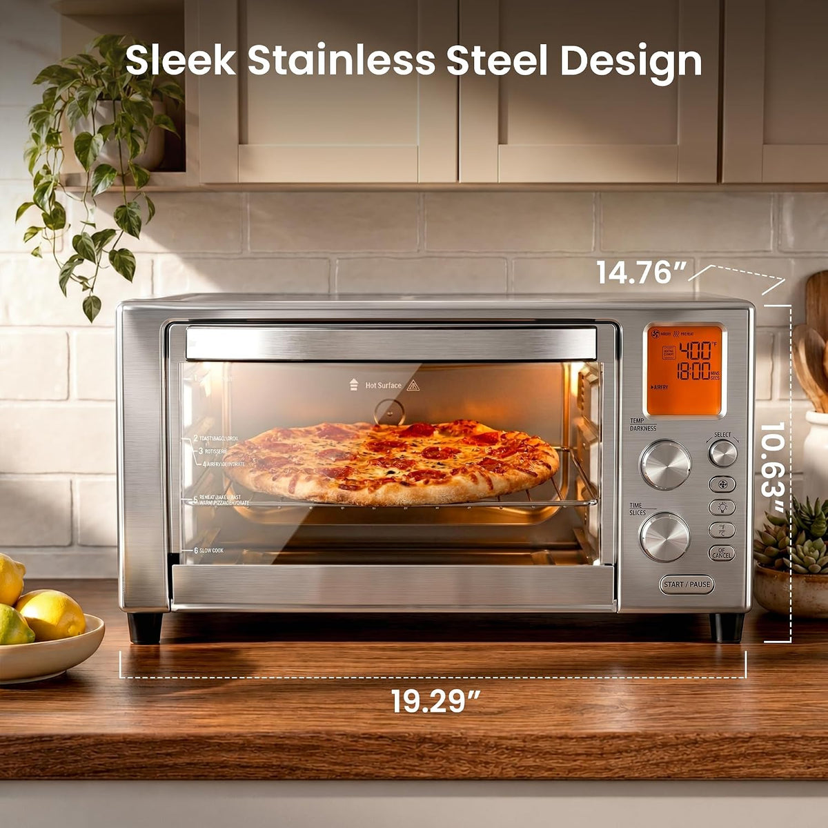 Kismile 12-in-1 Air Fryer Toaster Oven Combo, 23QT Convection Oven