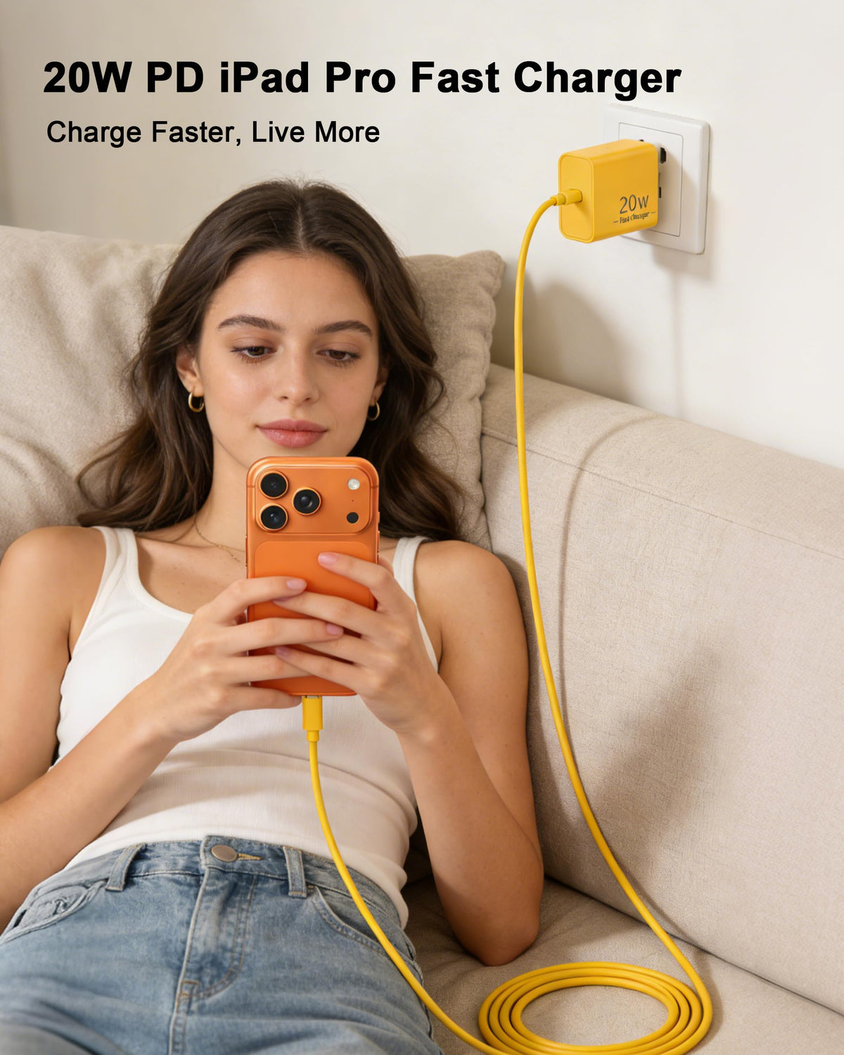 iPhone 18 17 16 15 Charger Fast Charging 10FT 20W USB C Charger Block Cable