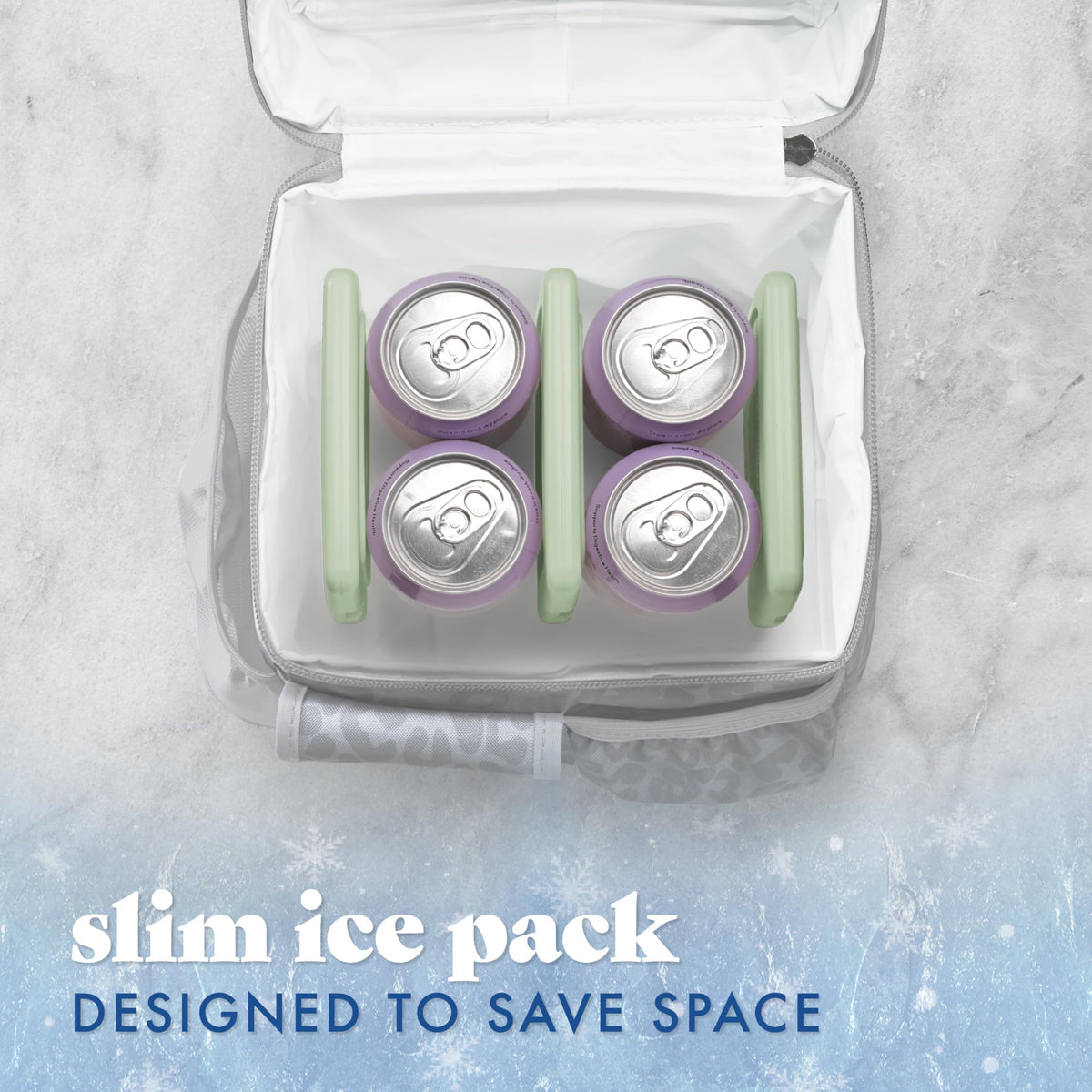 Cool Coolers by Fit & Fresh Slim Ice Packs, Quick Freeze Reusable Ice Packs for Lunch Boxes & Coolers, Long-Lasting, Space Saving Lunch Ice Packs, Blue, 4Pk