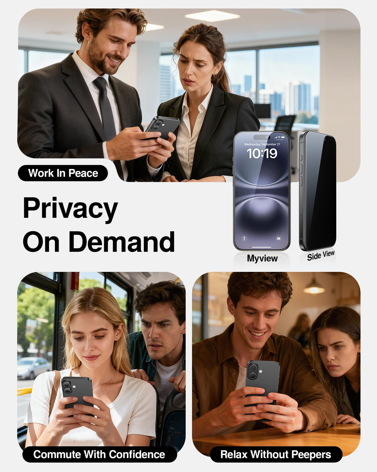 SMARTDEVIL 2 Pack Privacy Screen Protector for iPhone 17 Pro Max, Anti-Spy