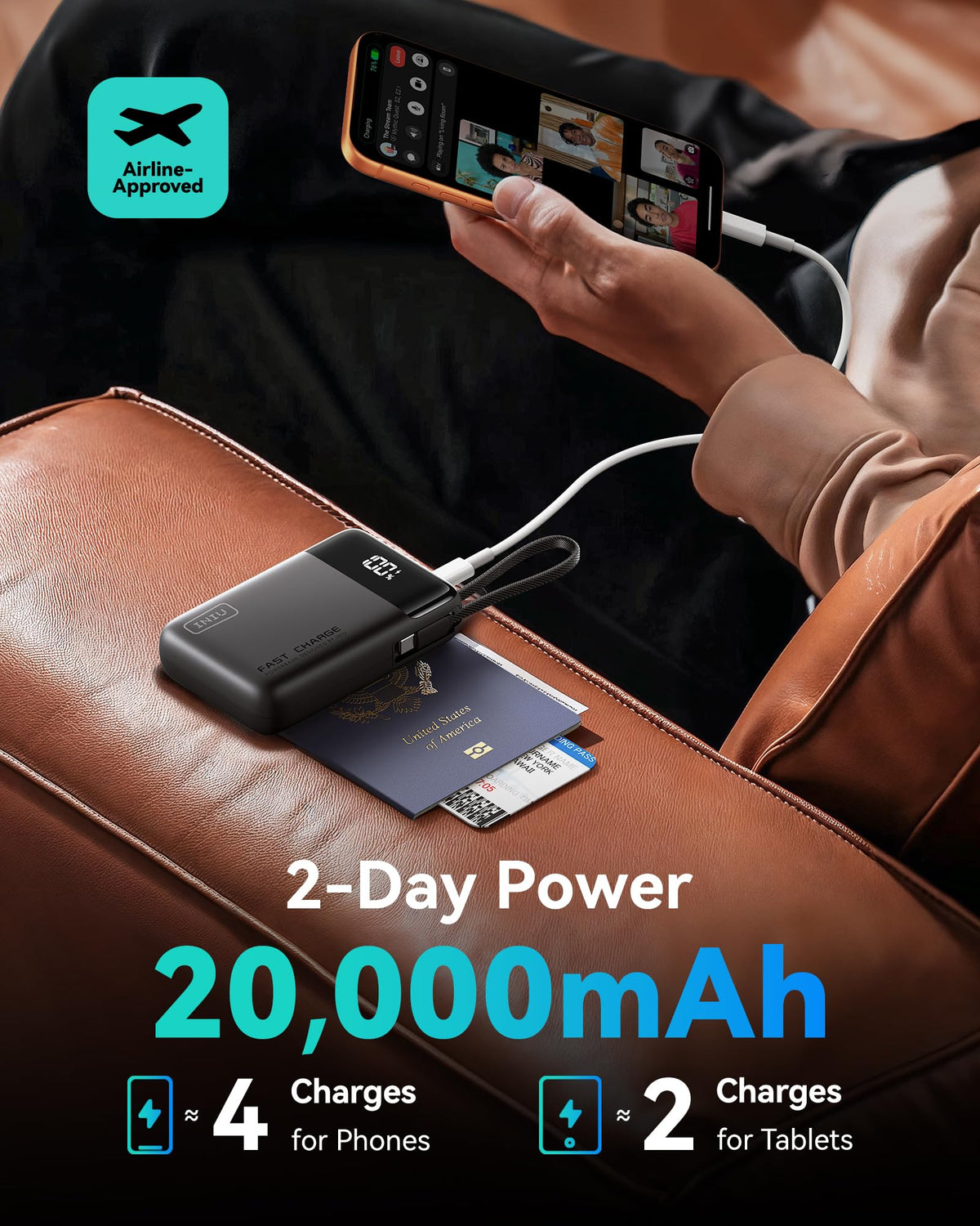 INIU Portable Charger, Smaller 45W Fast Charging Power Bank, 10000mAh Black