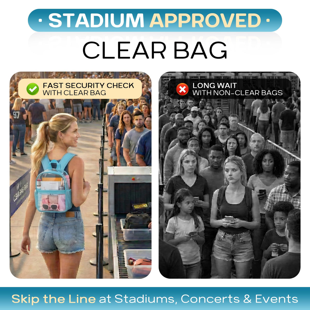 Oraben Clear Backpack for Stadium Events Sports Fan Backpack Stadium Bag