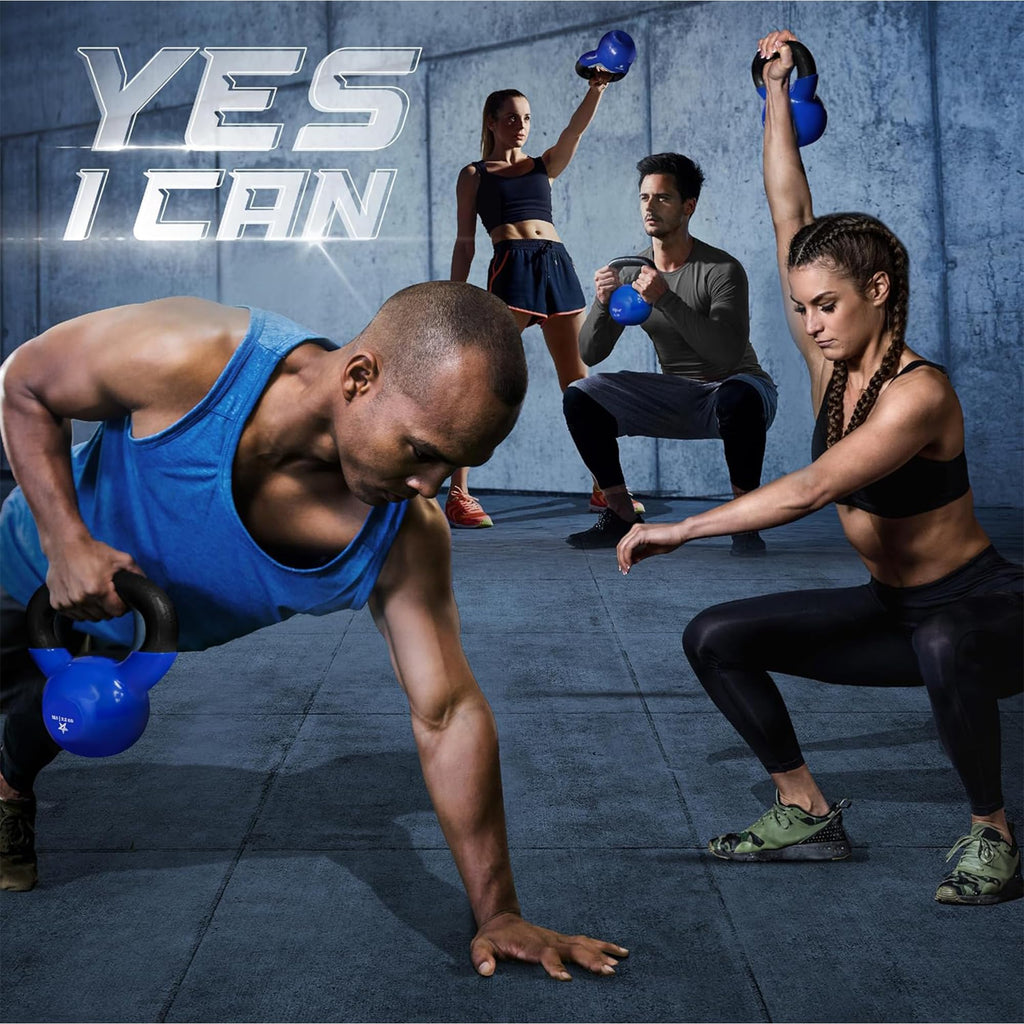 Yes4All Vinyl Kettlebell, 5–100 Lb Strength Training Kettlebell