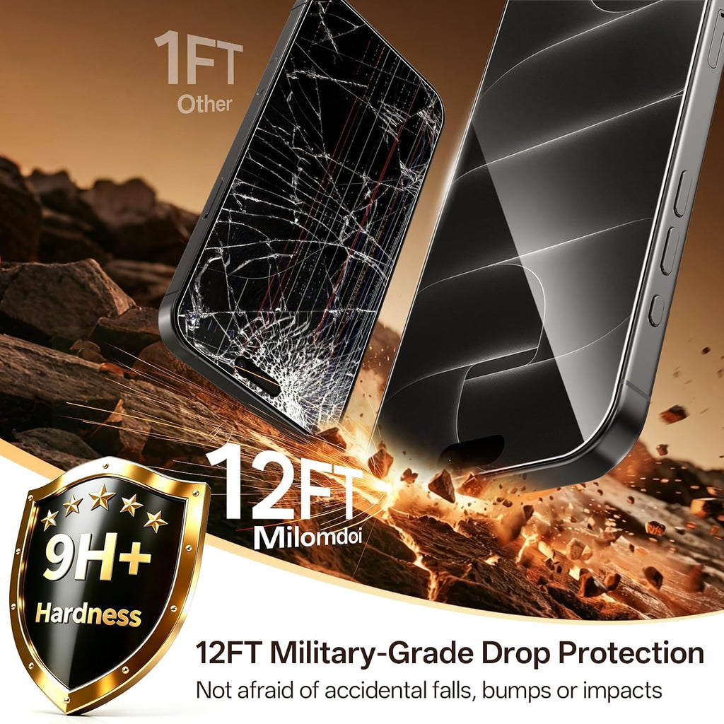 Milomdoi Privacy Screen Protector for iPhone 18 Pro Max, Tempered Glass