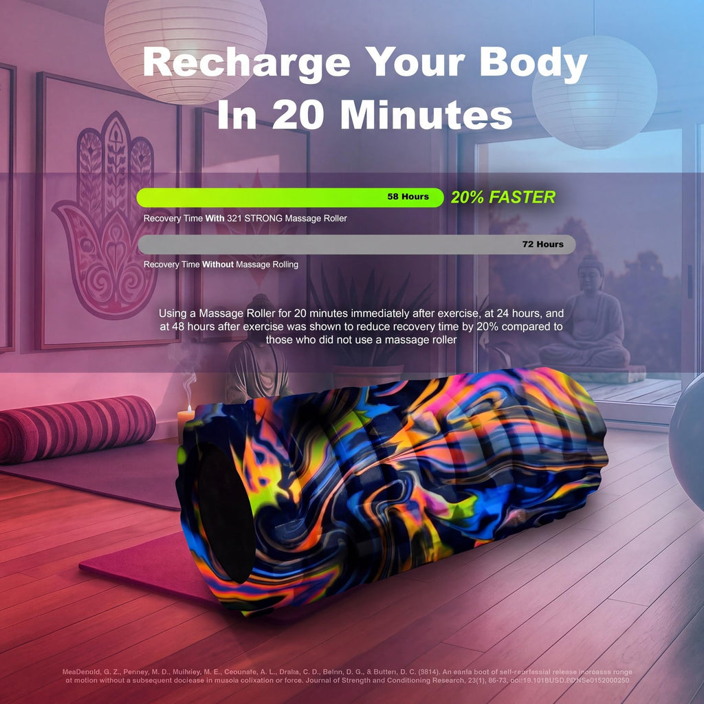 321 STRONG Patented 3-Zone Massage Roller, Medium Density for Exercise
