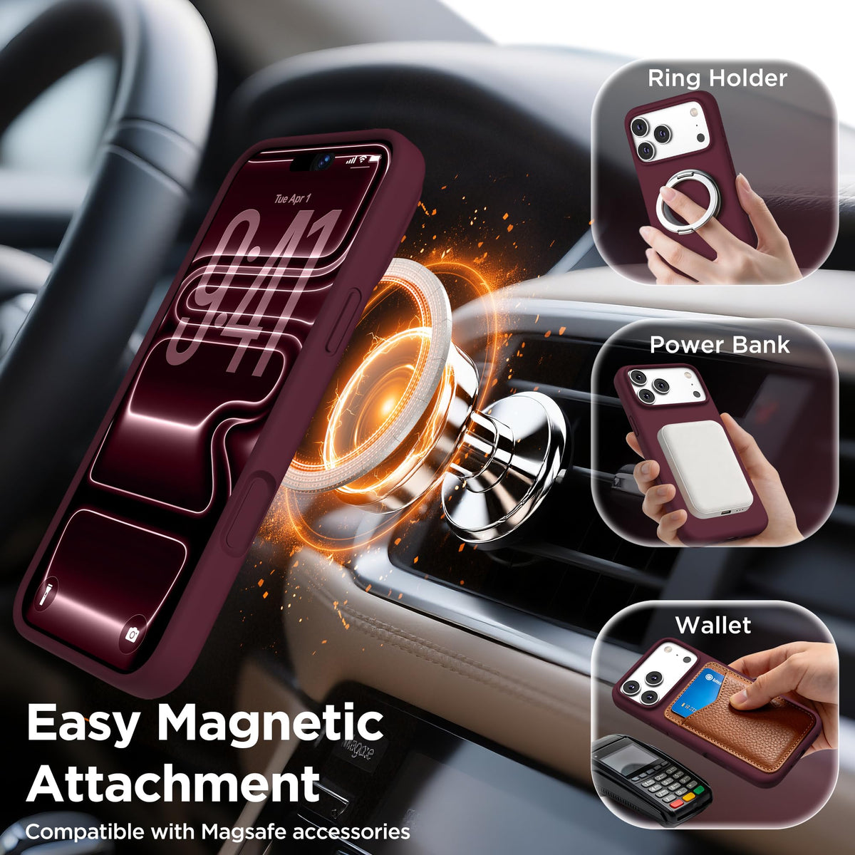 Magnetic for iPhone 18 Pro Max /17 Pro Max Case, Lilac Purple