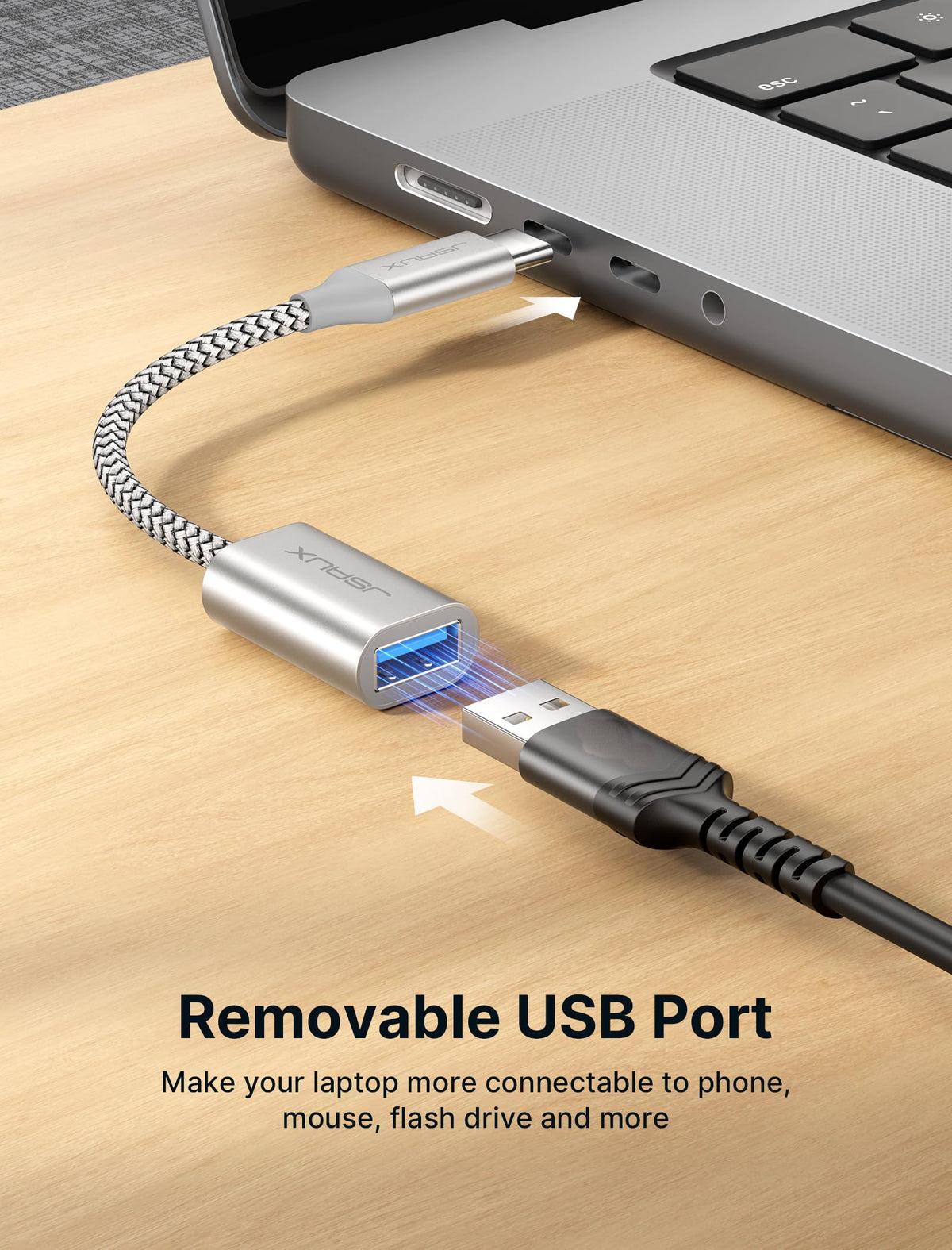 JSAUX USB C to USB 3.0 Adapter [2 Pack], USB C Male to USB Female OTG Cable Adapter Compatible with MacBook Pro/Air, iPhone 18 Pro Max/iPhone Duo‌/Air/17/16/15 Series, Samsung Galaxy S26/S25/S24-Red