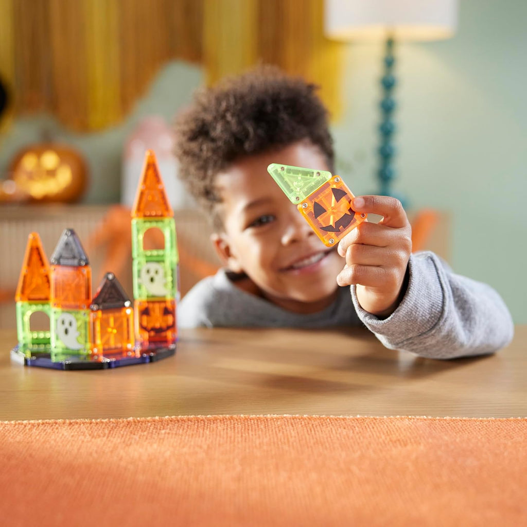 MAGNA-TILES microMAGS 24-Piece Spooky Travel Set, The Original Magnetic Building Brand
