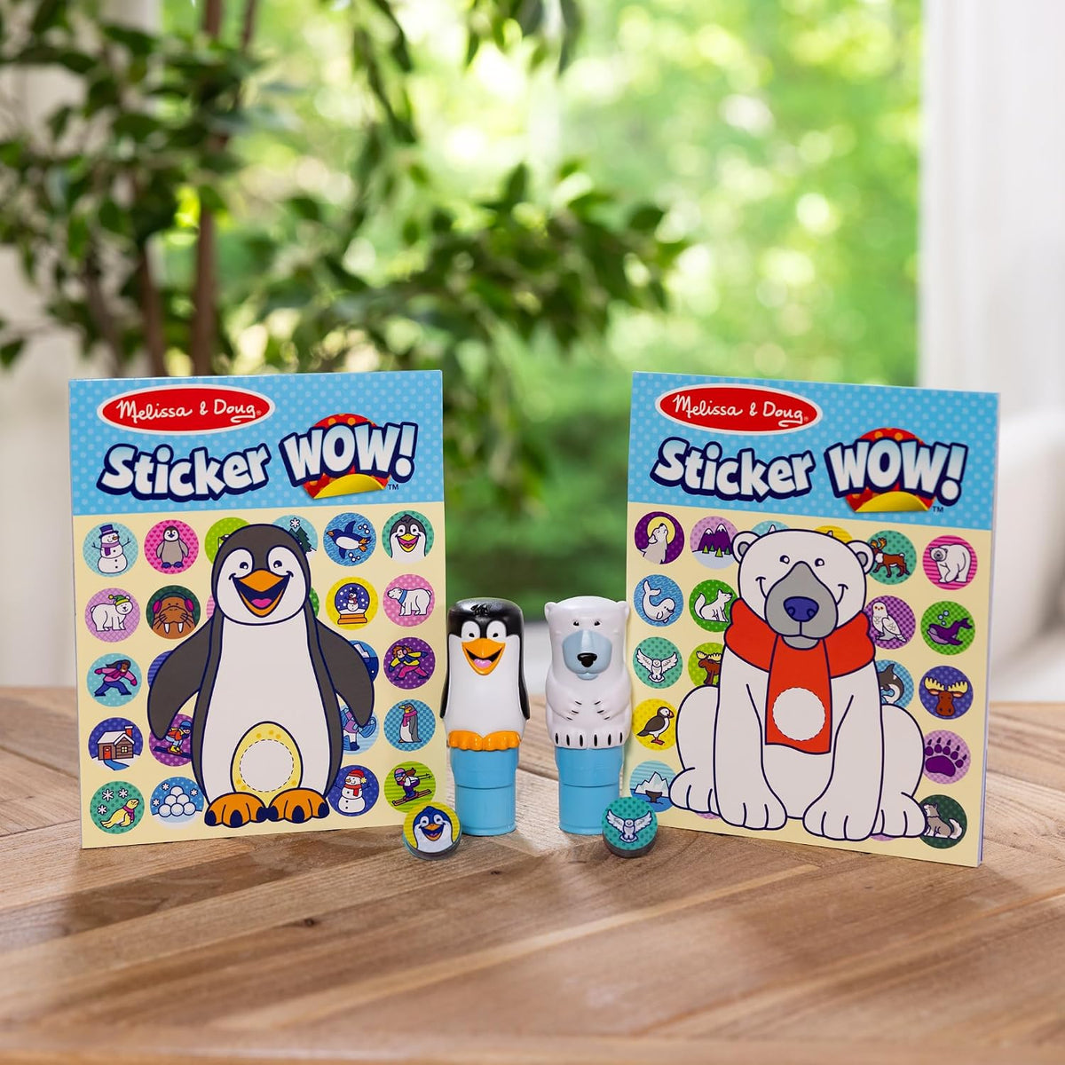 Melissa & Doug Sticker Wow!® Winter (Polar Bear and Penguin) Value Pack Arts and Crafts Collectibles - 2 Activity Pads, 2 Sticker Stampers, 2 Bonus Stacks - FSC Certified