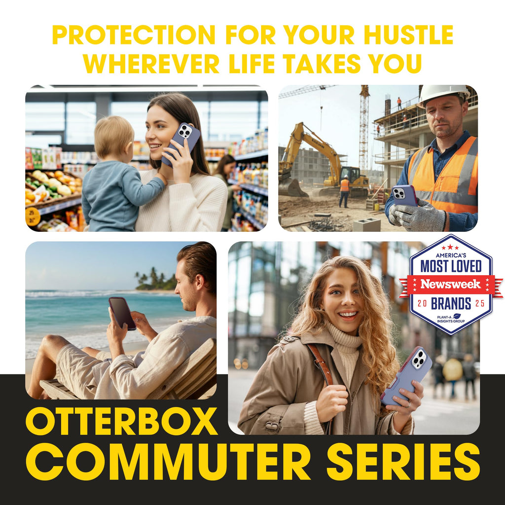 OtterBox iPhone 16 Commuter Series Case - Baby Blue Jeans, Thin & Protective iPhone Case, Dual-Layer, Impact Absorbing iPhone Case