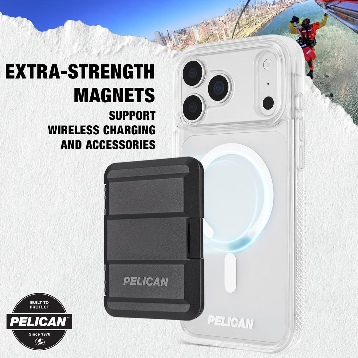 Pelican iPhone 17 Pro Case - MagSafe Phone Case -Ranger Frosted Clear/Black