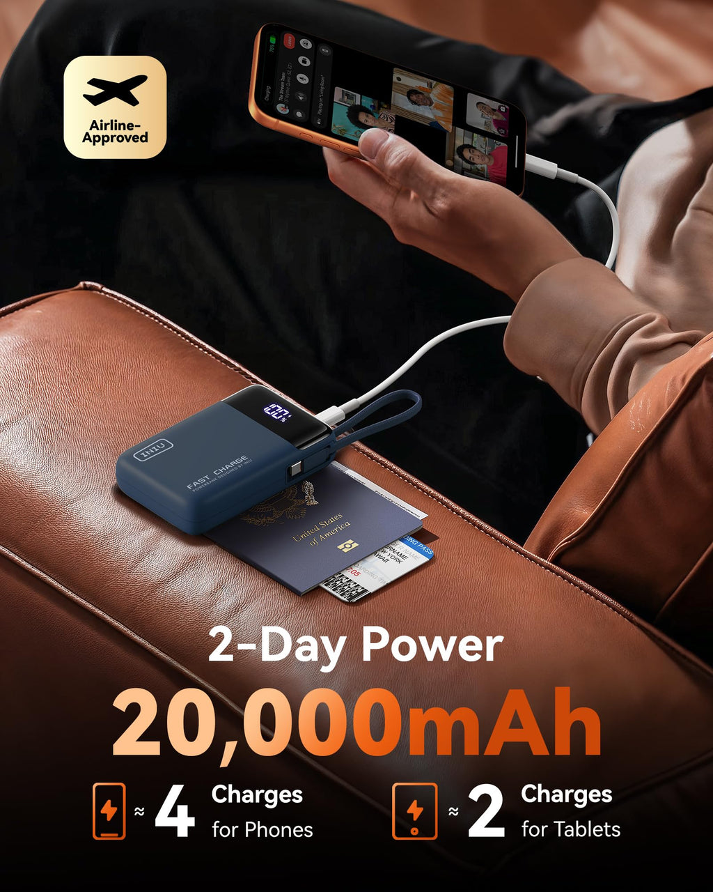 INIU Portable Charger, Smaller 45W Fast Charging Power Bank, 10000mAh Black