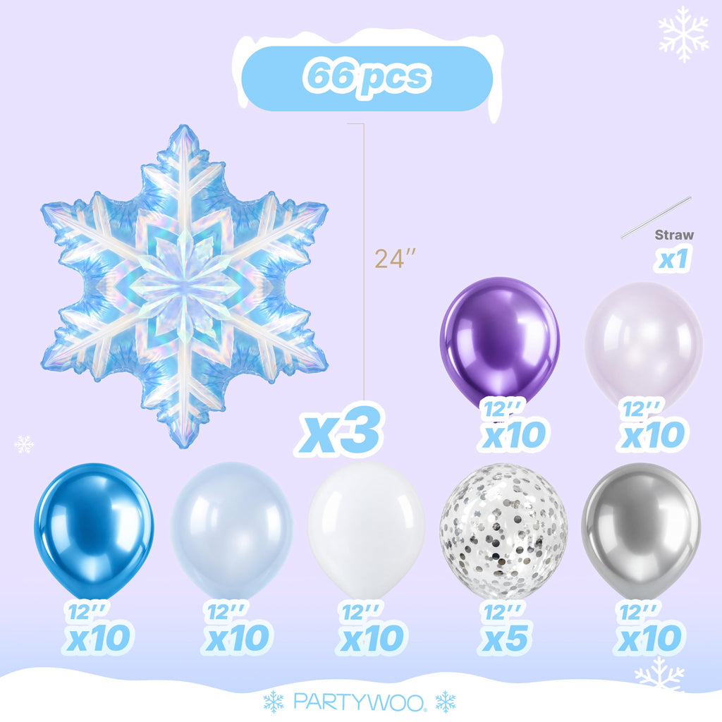 PartyWoo Christmas Balloons 66pcs Santa Xmas Tree Candy Cane Foil Balloons