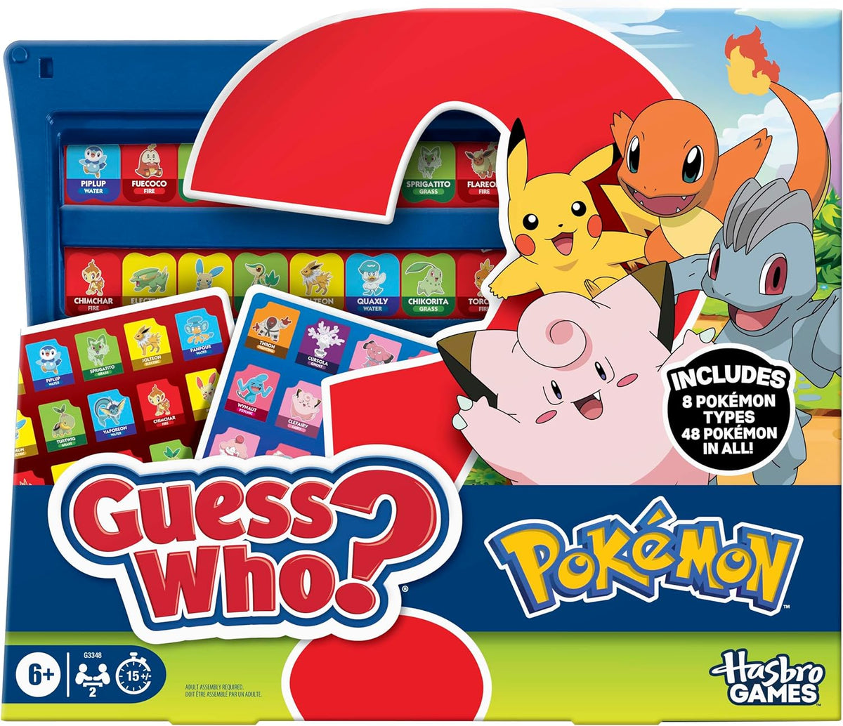 Guess Who? Pokémon Edition Game | 48 Pokémon | Fun Kids Board Games for Families | 2 Players | 15 Mins. | Travel Friendly | Ages 6+