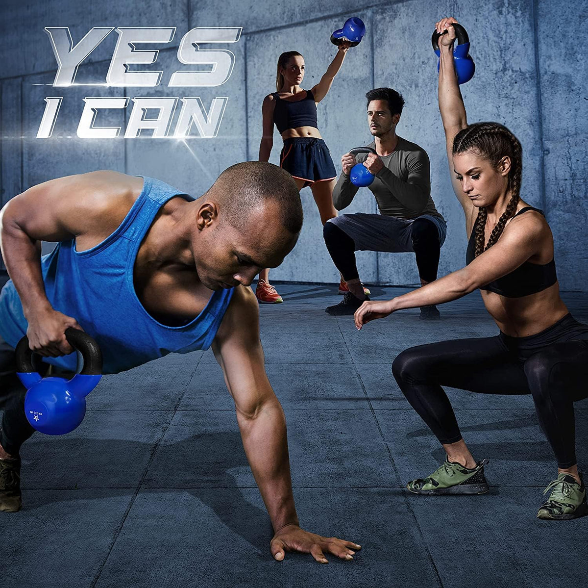 Yes4All Vinyl Kettlebell, 5–100 Lb Strength Training Kettlebell