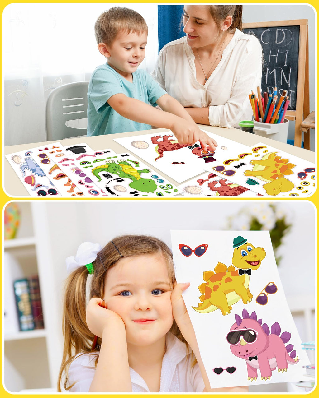 24 Pcs Make Your Own Axolotl Sticker, Party Favors Face Stickers for Kids