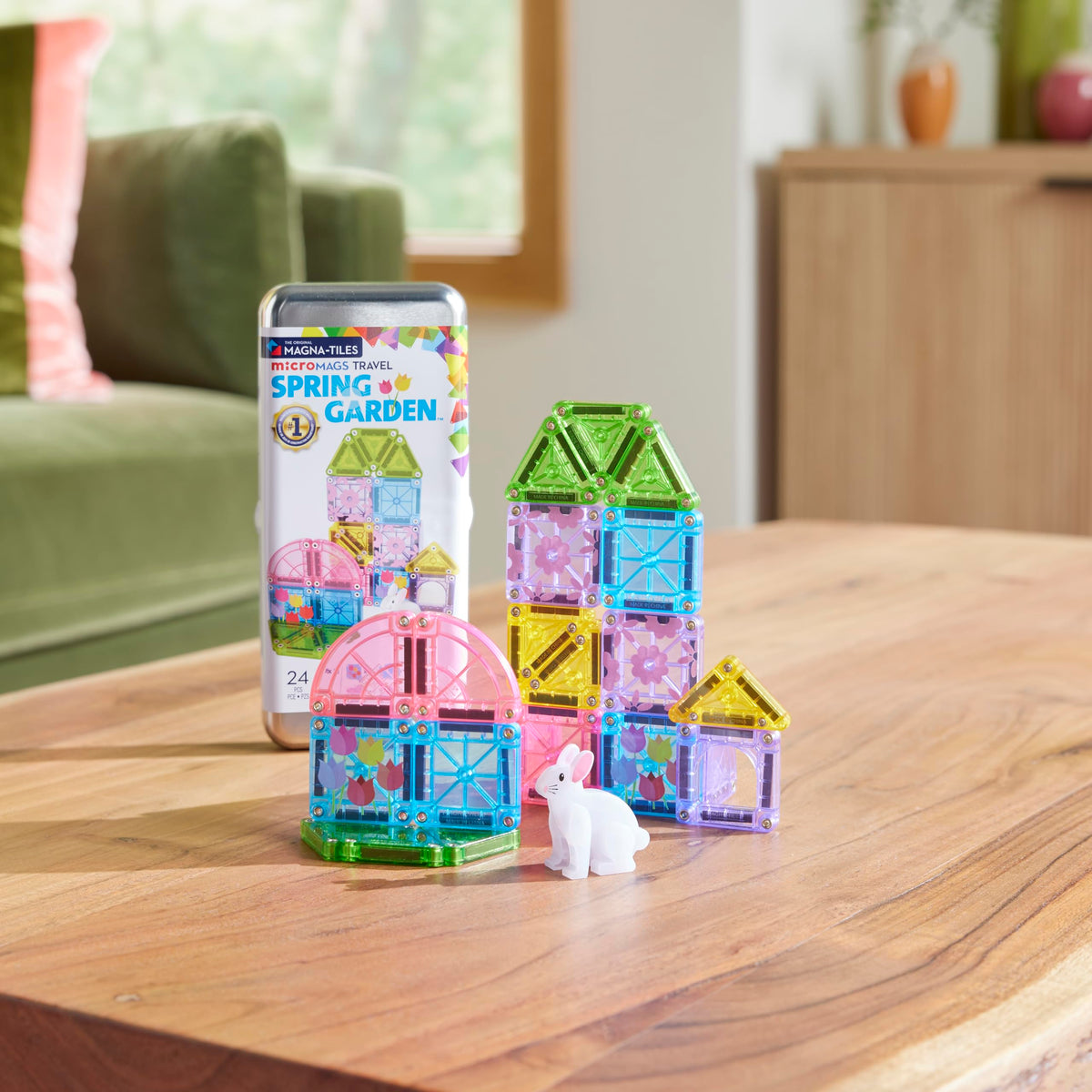 MAGNA-TILES microMAGS 24-Piece Spooky Travel Set, The Original Magnetic Building Brand