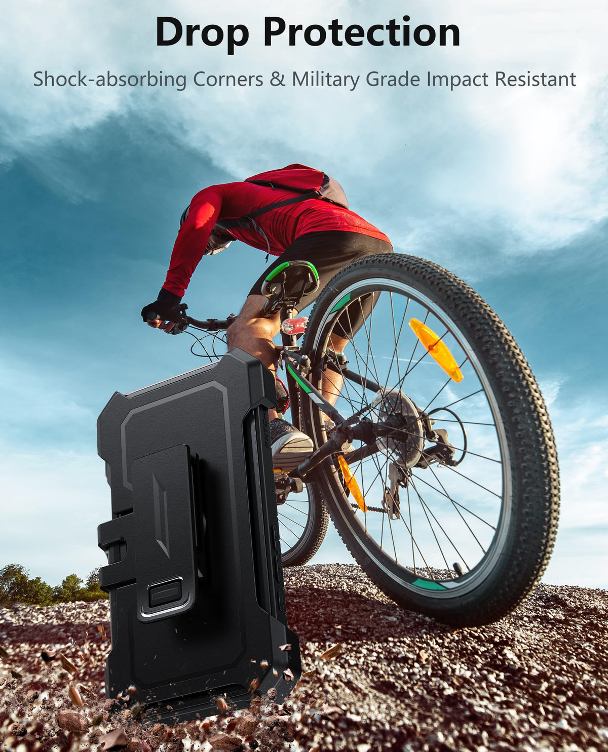 FNTCASE for iPhone 16 Case, with Belt Clip, with Built-in Screen Protector