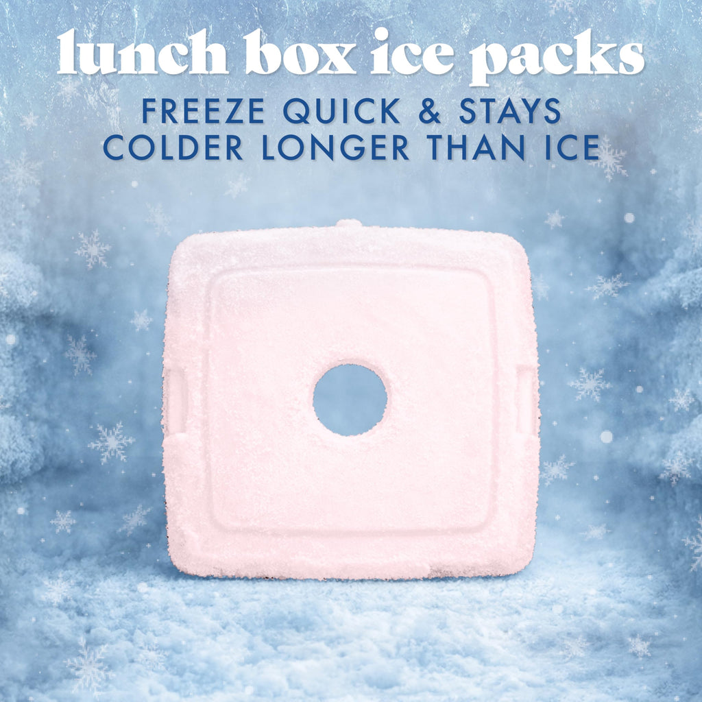 Cool Coolers by Fit & Fresh Slim Ice Packs, Quick Freeze Reusable Ice Packs for Lunch Boxes & Coolers, Long-Lasting, Space Saving Lunch Ice Packs, Blue, 4Pk