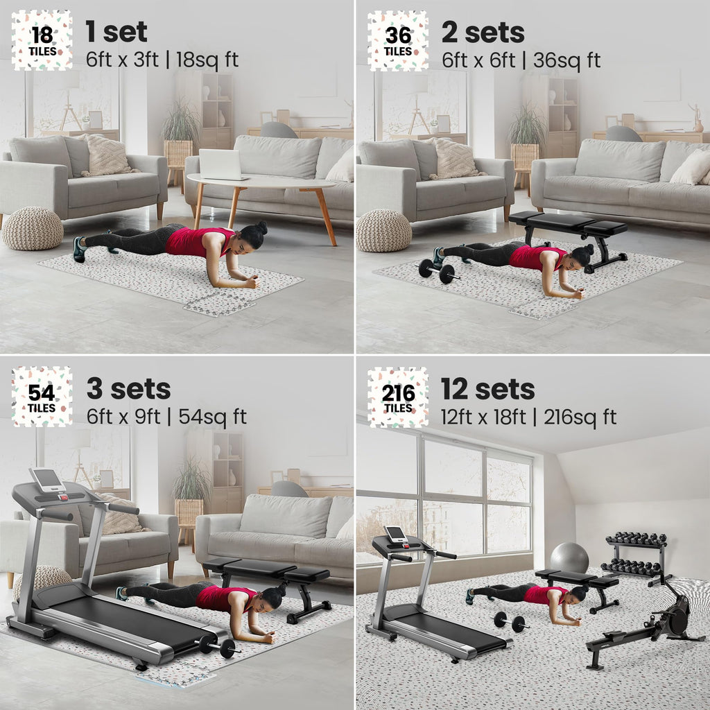 bemaxx Gym Mats Set - EVA Interlocking Foam Floor Tiles Workout Mat Puzzle