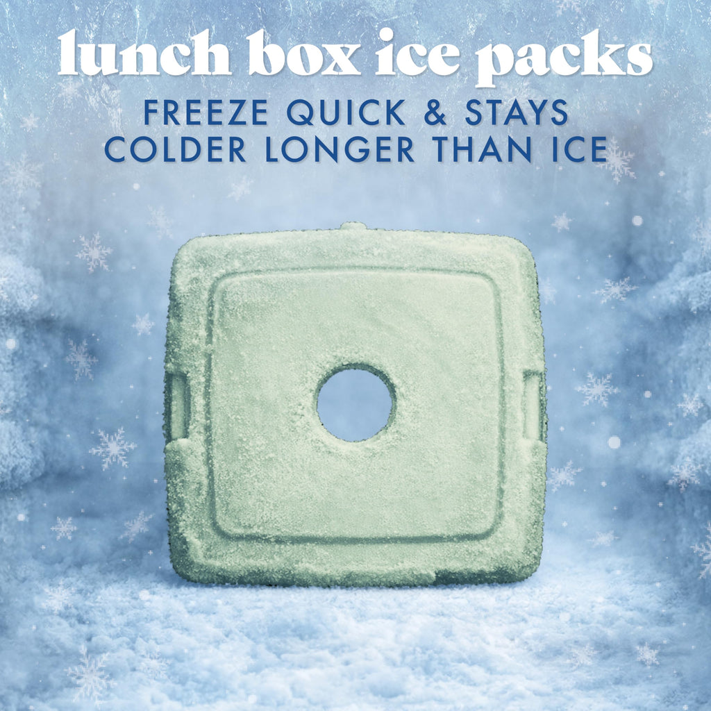 Cool Coolers by Fit & Fresh Slim Ice Packs, Quick Freeze Reusable Ice Packs for Lunch Boxes & Coolers, Long-Lasting, Space Saving Lunch Ice Packs, Blue, 4Pk