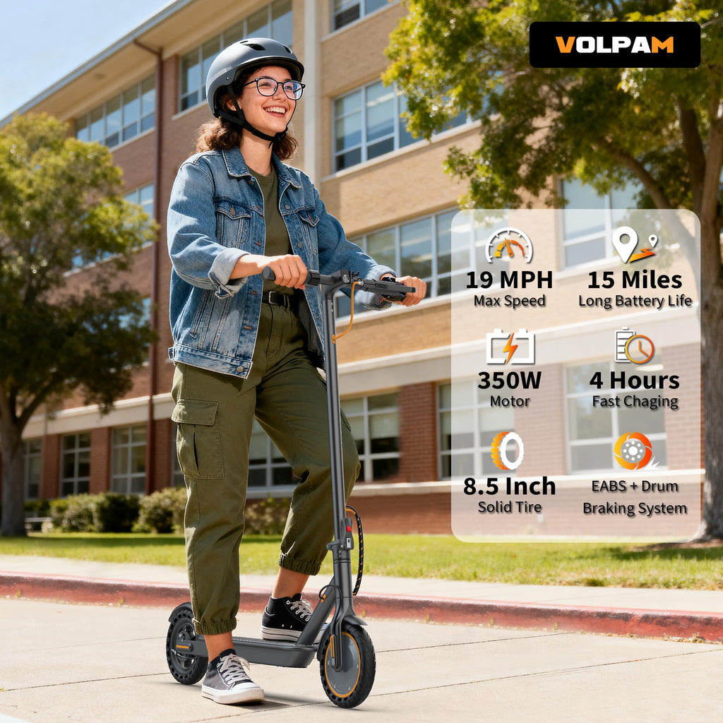 VOLPAM Electric Scooter, 350W/500W Motor, 21/28/40 Miles Long Range