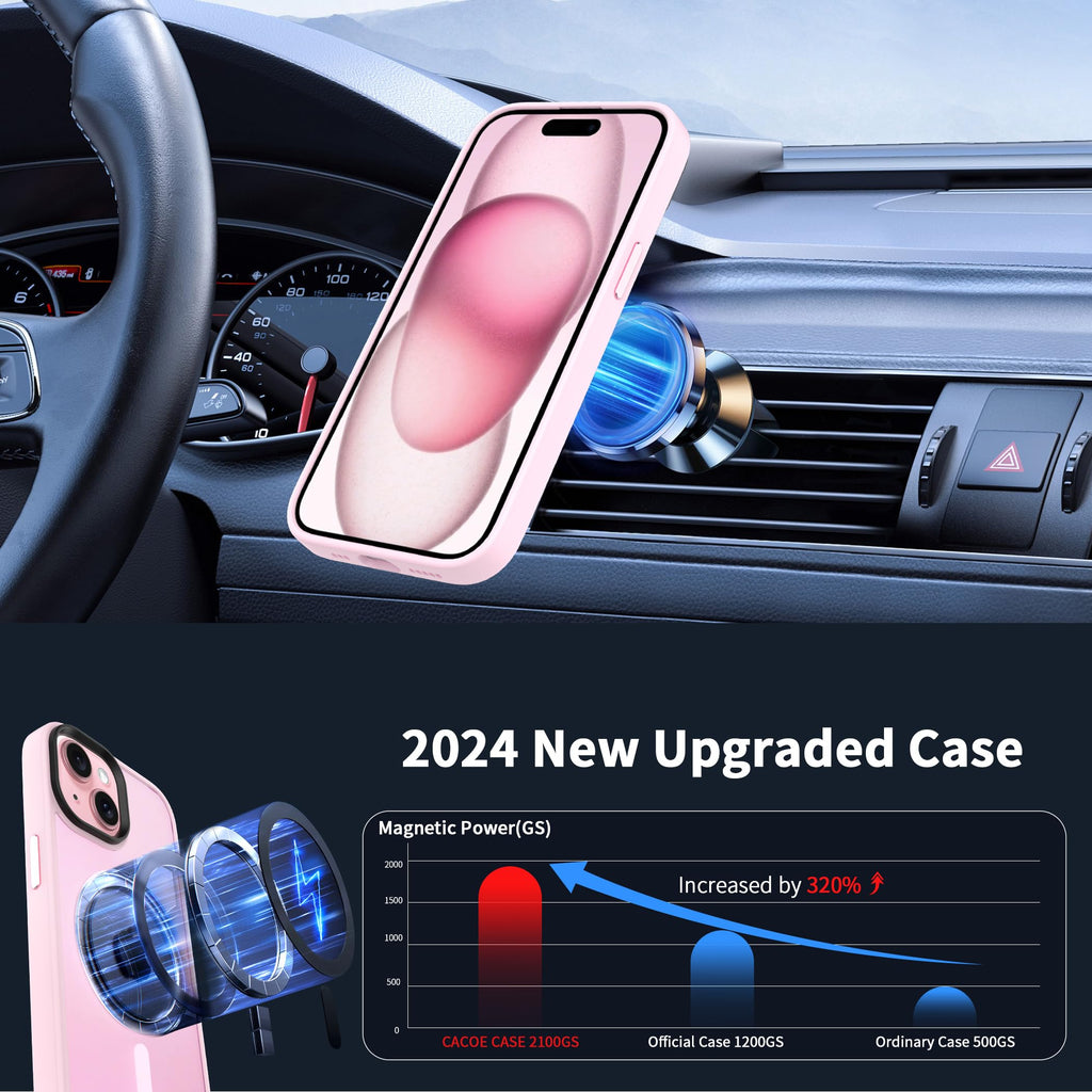 CACOE Magnetic Case for iPhone 13 & iPhone 14 6.1 inch, Matte Black