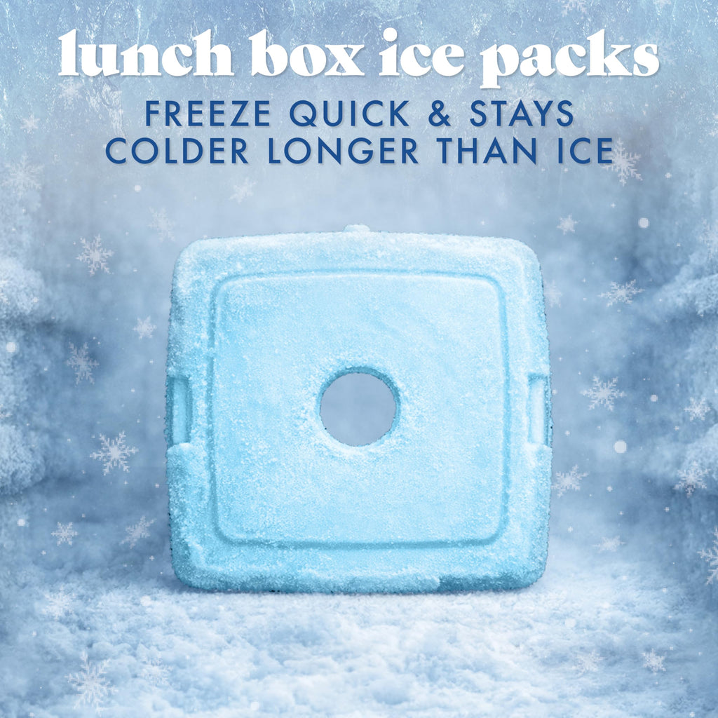 Cool Coolers by Fit & Fresh Slim Ice Packs, Quick Freeze Reusable Ice Packs for Lunch Boxes & Coolers, Long-Lasting, Space Saving Lunch Ice Packs, Blue, 4Pk