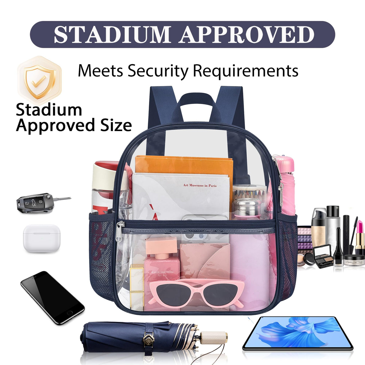 Oraben Clear Backpack for Stadium Events Sports Fan Backpack Stadium Bag