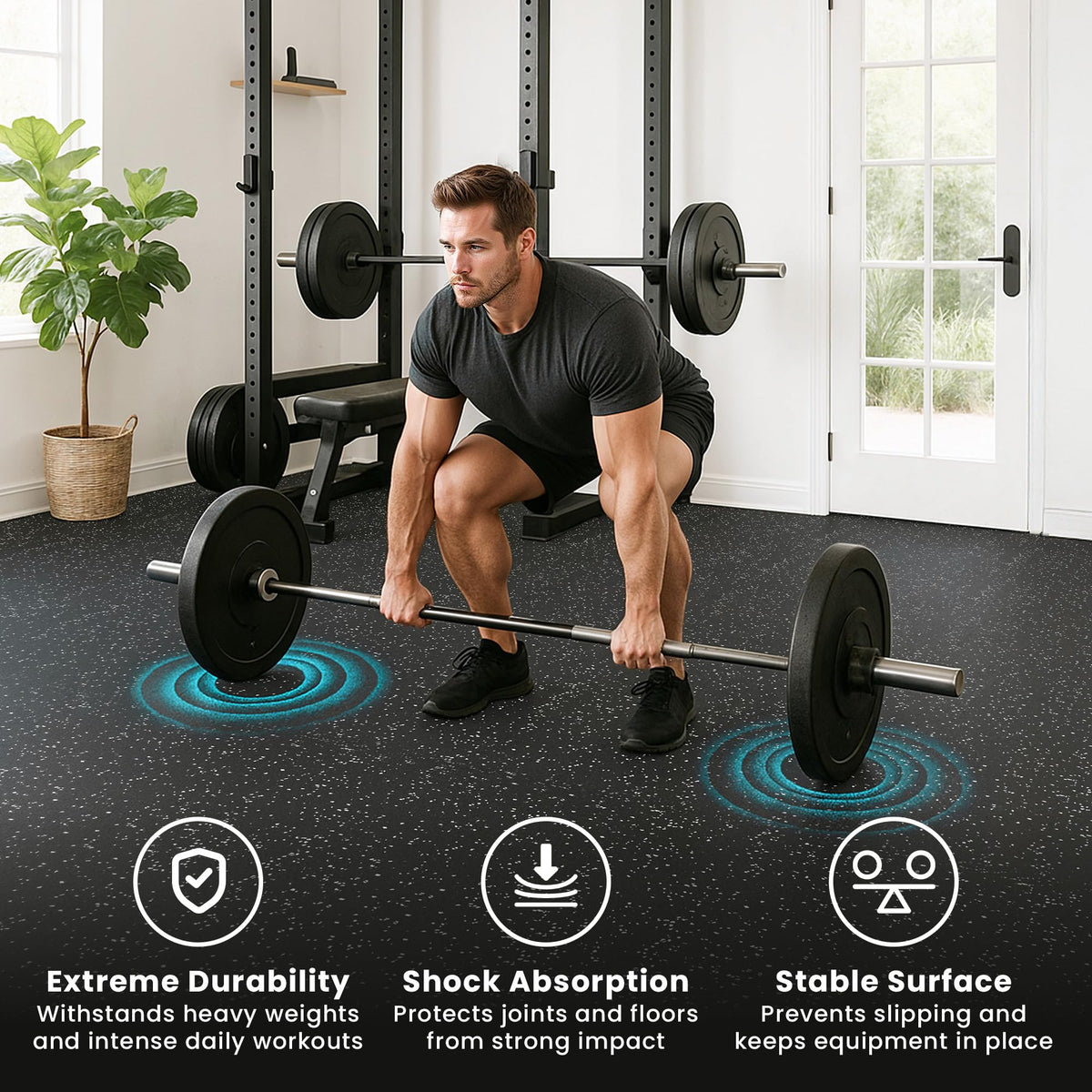 bemaxx Gym Mats Set - EVA Interlocking Foam Floor Tiles Workout Mat Puzzle