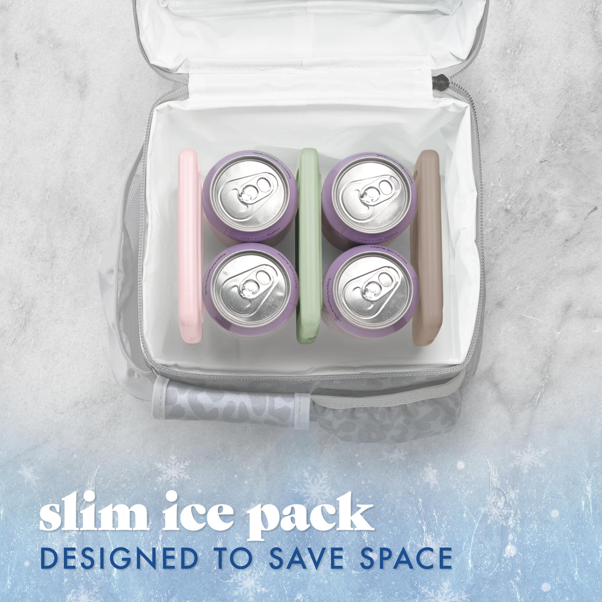 Cool Coolers by Fit & Fresh Slim Ice Packs, Quick Freeze Reusable Ice Packs for Lunch Boxes & Coolers, Long-Lasting, Space Saving Lunch Ice Packs, Blue, 4Pk