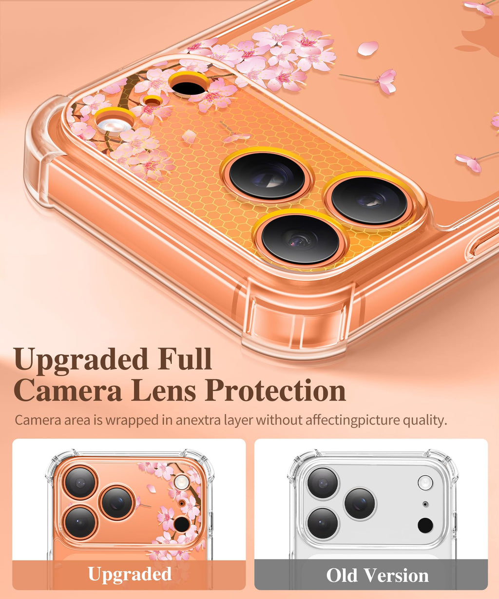 GVIEWIN for iPhone 18 Pro Max Case/17 Pro Max Case Floral Clear Slim Women