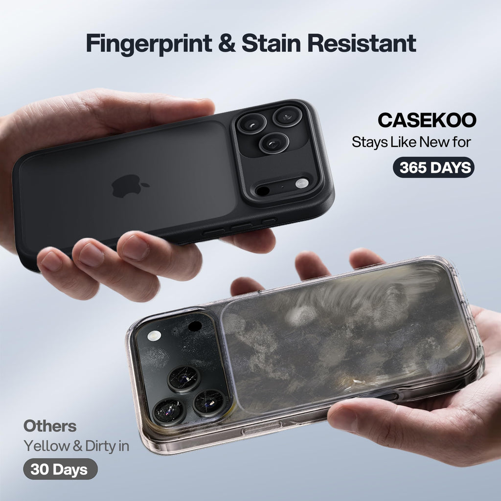 CASEKOO for iPhone 16 Smooth Crystal Clear Case, Patented Anti-Yellow