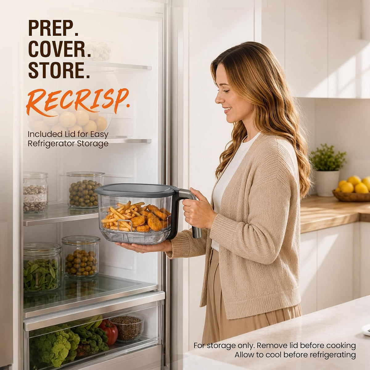 Kismile AeroLucen 5 QT Glass Air Fryer, No Preheat, 8-in-1, 450°F