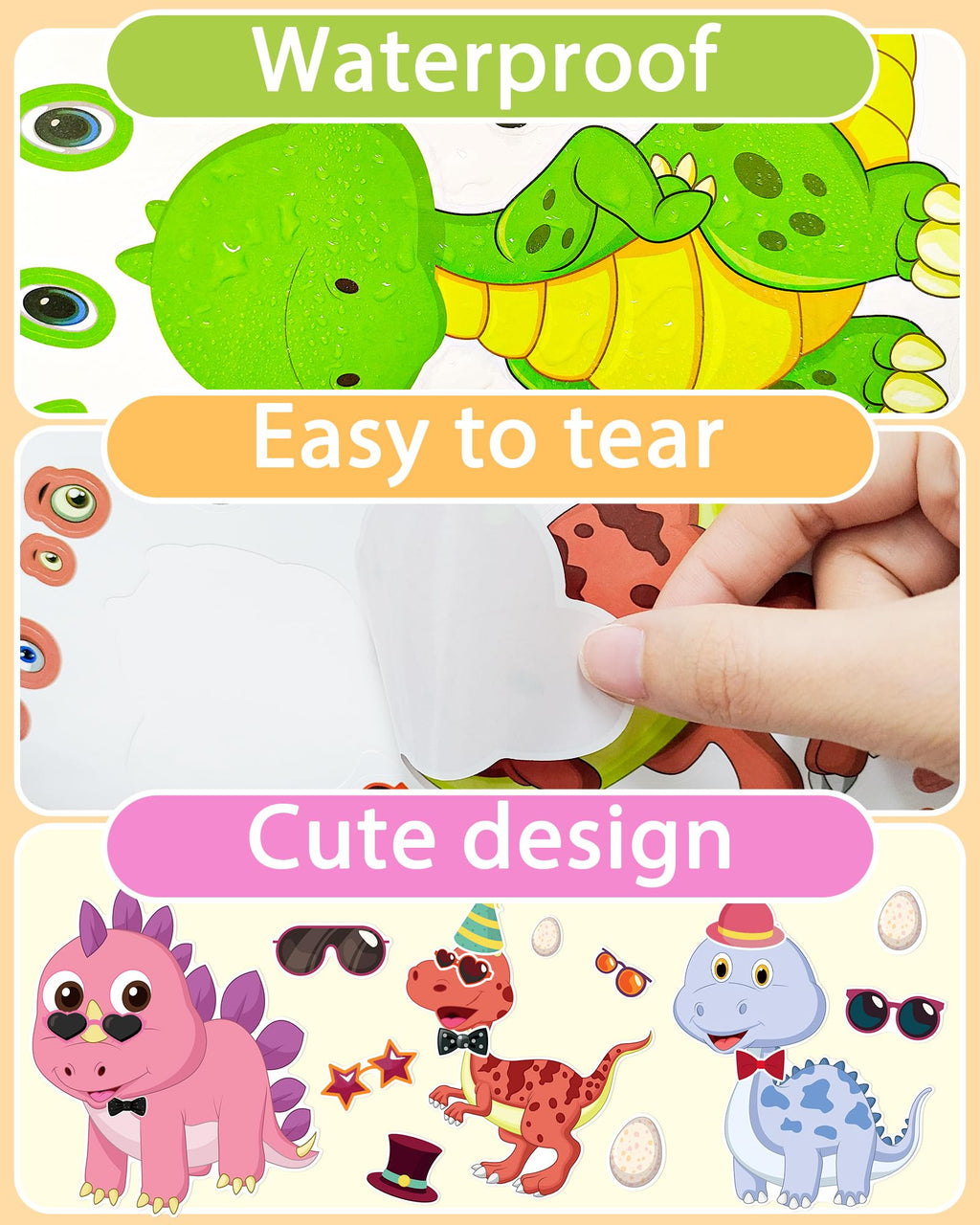24 Pcs Make Your Own Axolotl Sticker, Party Favors Face Stickers for Kids