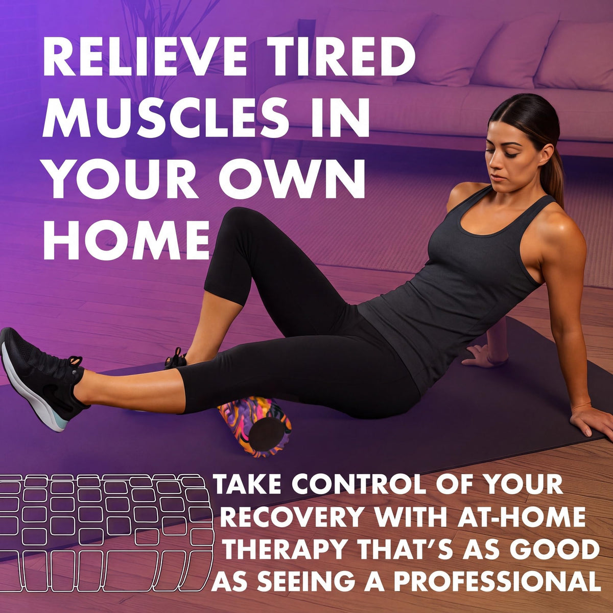 321 STRONG Patented 3-Zone Massage Roller, Medium Density for Exercise