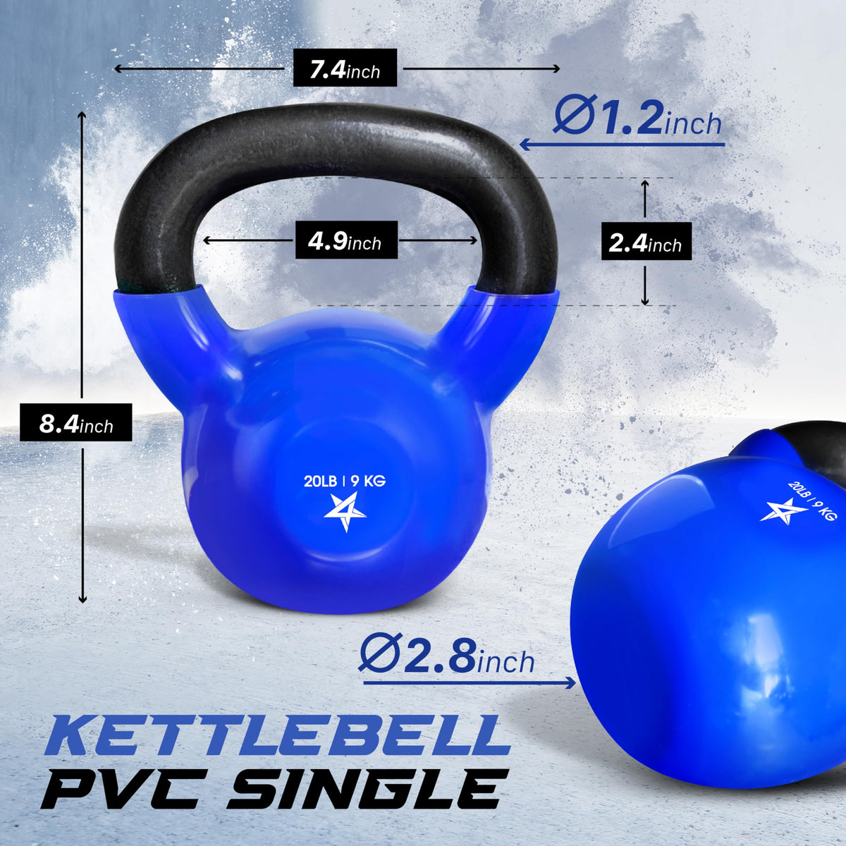 Yes4All Vinyl Kettlebell, 5–100 Lb Strength Training Kettlebell